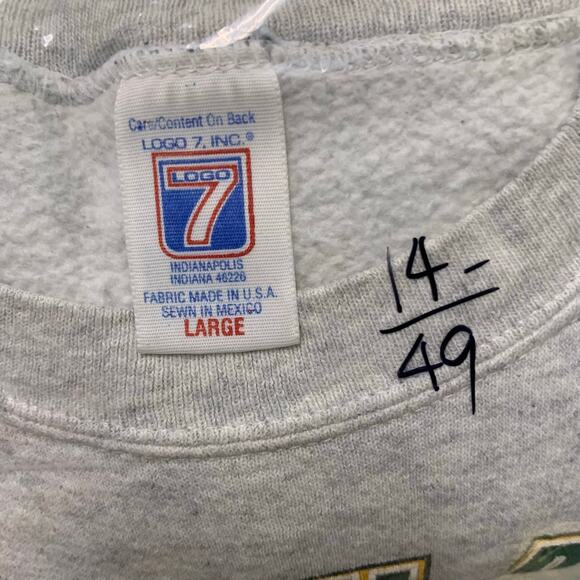 VTG LOGO 7 1996 Green Bay Packer‎ Champions Super Bowl Sweatshirt Gray  L USA - Picture 9 of 9